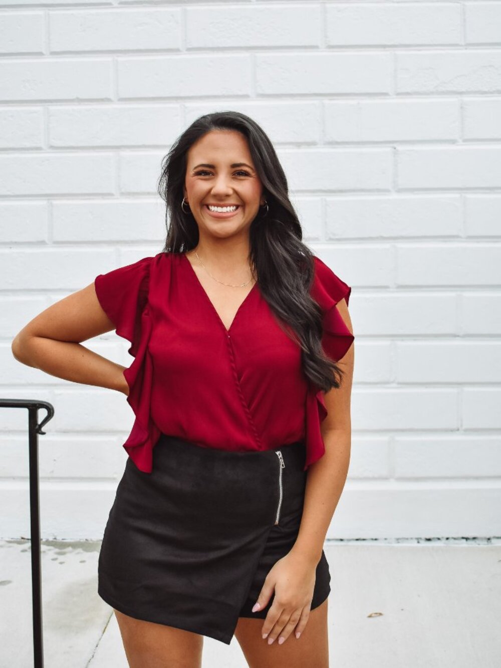 Black Suede Asymmetrical Skort | Game Day Sorority Concert Tailgate